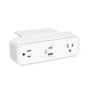 White ergoCentric Dual Mount Power Dock with under-desk mounting bracket