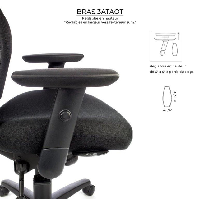 Chaise ergonomique pour petite personne dossier en maille tCentric Hybrid