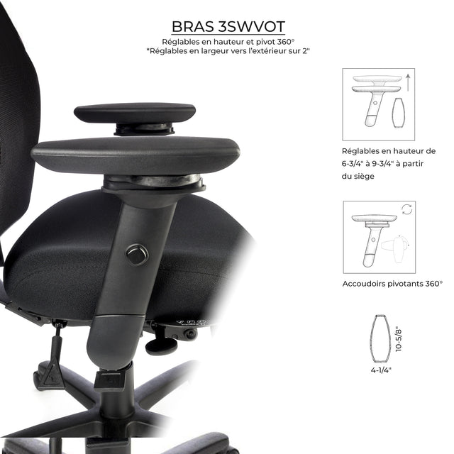 Chaise ergonomique avec dossier haut anatomique myCentric