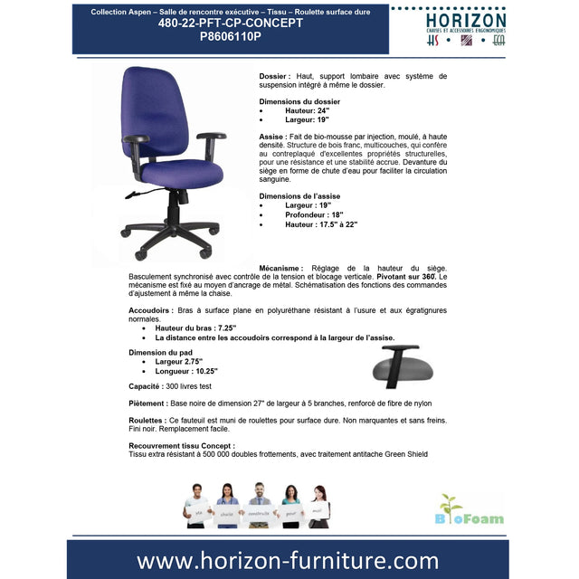 Collection Aspen - Salle de rencontre exécutive - Tissu - P8606109P / P8606110P