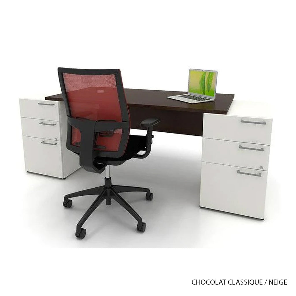 Bureau droit 60"L avec double caisson Concept C.A.