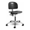 Chaise ESD Shoptech 2000ESD-14 Horizon Furniture en polyuréthane noir, sans accoudoirs, avec base en aluminium poli.