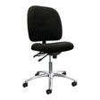 Chaise ESD Shoptech 400ESD-01 noire sans accoudoirs, vue de trois quarts sur base en aluminium à roulettes