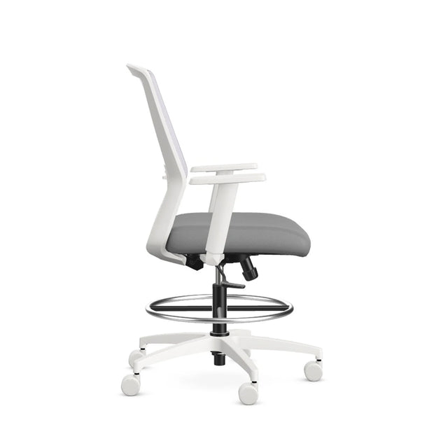 Tabouret blanc Eighty Two, vue de côté - Allseating