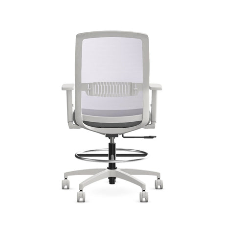 Tabouret blanc Eighty Two, vue de dos - Allseating