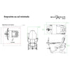 Schéma technique de l’Emperor S2 illustrant l’empreinte au sol minimale requise avec écran courbe de 49 pouces, dimensions en mm et configuration In & Out.