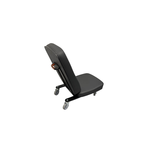 Vue arrière du FLEX mini Synetik avec dossier fixe et base sur roulettes