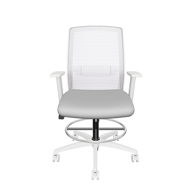 Tabouret blanc Eighty Two, vue en 3D - Allseating