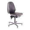 Synetik SF190 vinyl industrial chair without armrests, with a steel base and casters