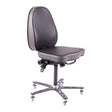 Synetik SF190 vinyl industrial chair without armrests, with a steel base and casters