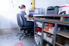 Synetik SF190 Vinyl chair in use at a computer workstation
