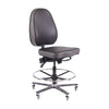 Chaise industrielle ergonomique TF190 en vinyle de Synetik, avec repose-pieds circulaire
