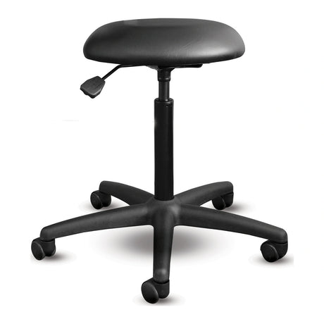 Tabouret Shoptech 095 noir avec vérin PC1000, assise rembourrée et roulettes