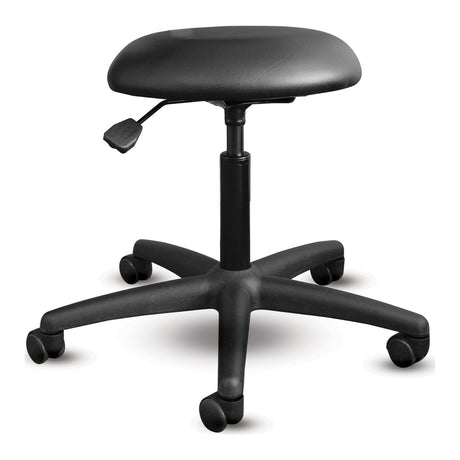 Tabouret Shoptech 095 noir avec vérin PC775, assise rembourrée et roulettes