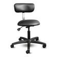 Tabouret Shoptech 097 noir avec dossier rembourré réglable, vérin PC550 et roulettes