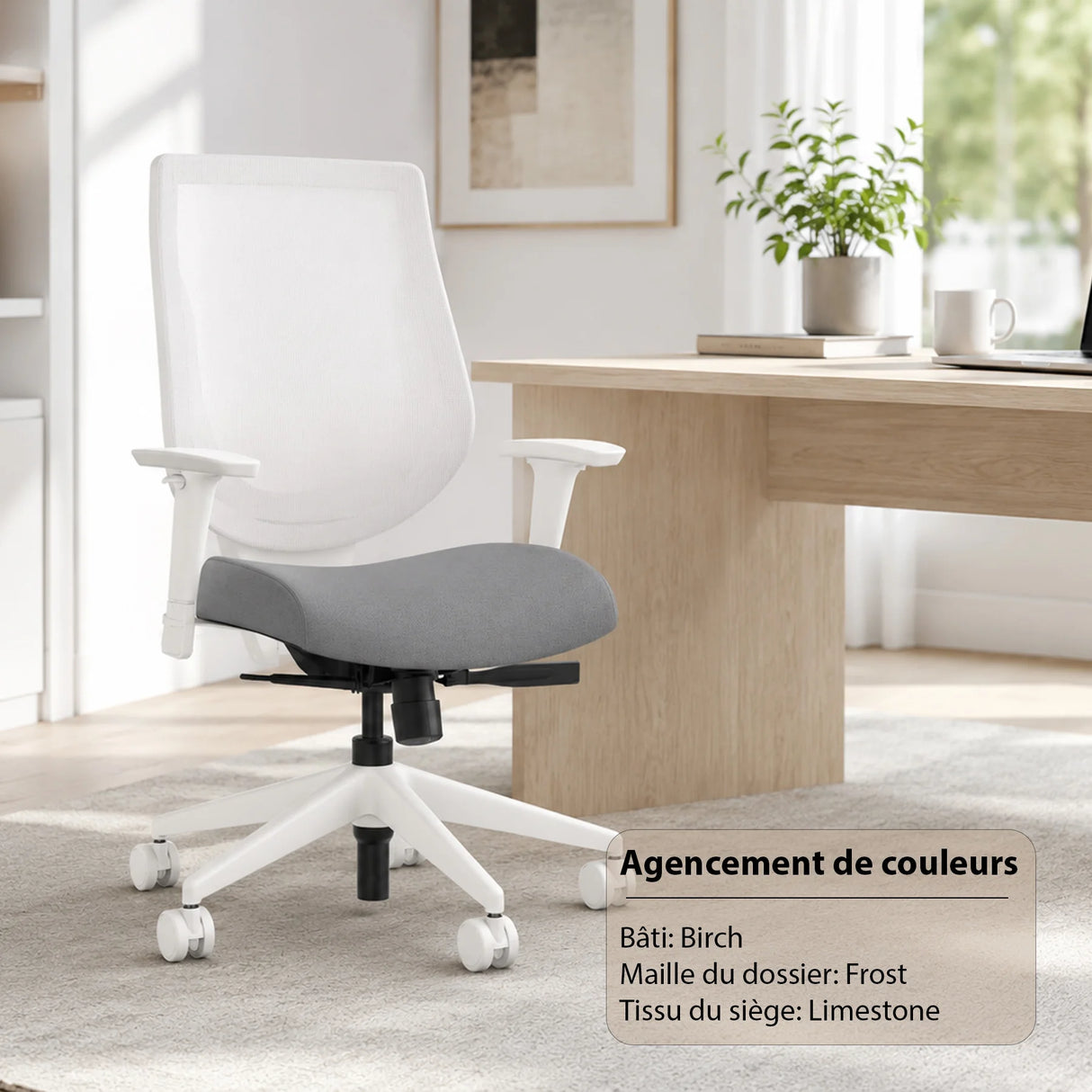 Chaise de bureau blanche YouToo Birch