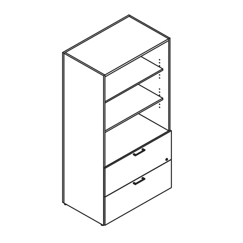 Bibliothèque ouverte modulaire et classeur latéral - Série 300