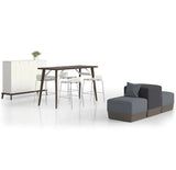 Ensemble de module vestiaire avec table haute rectangulaire