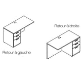Poste de réception avec retour gauche ou droite - Série Morphéo
