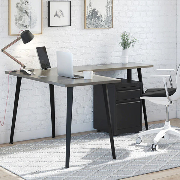 Petit bureau de travail avec retour et caisson Collection Stad
