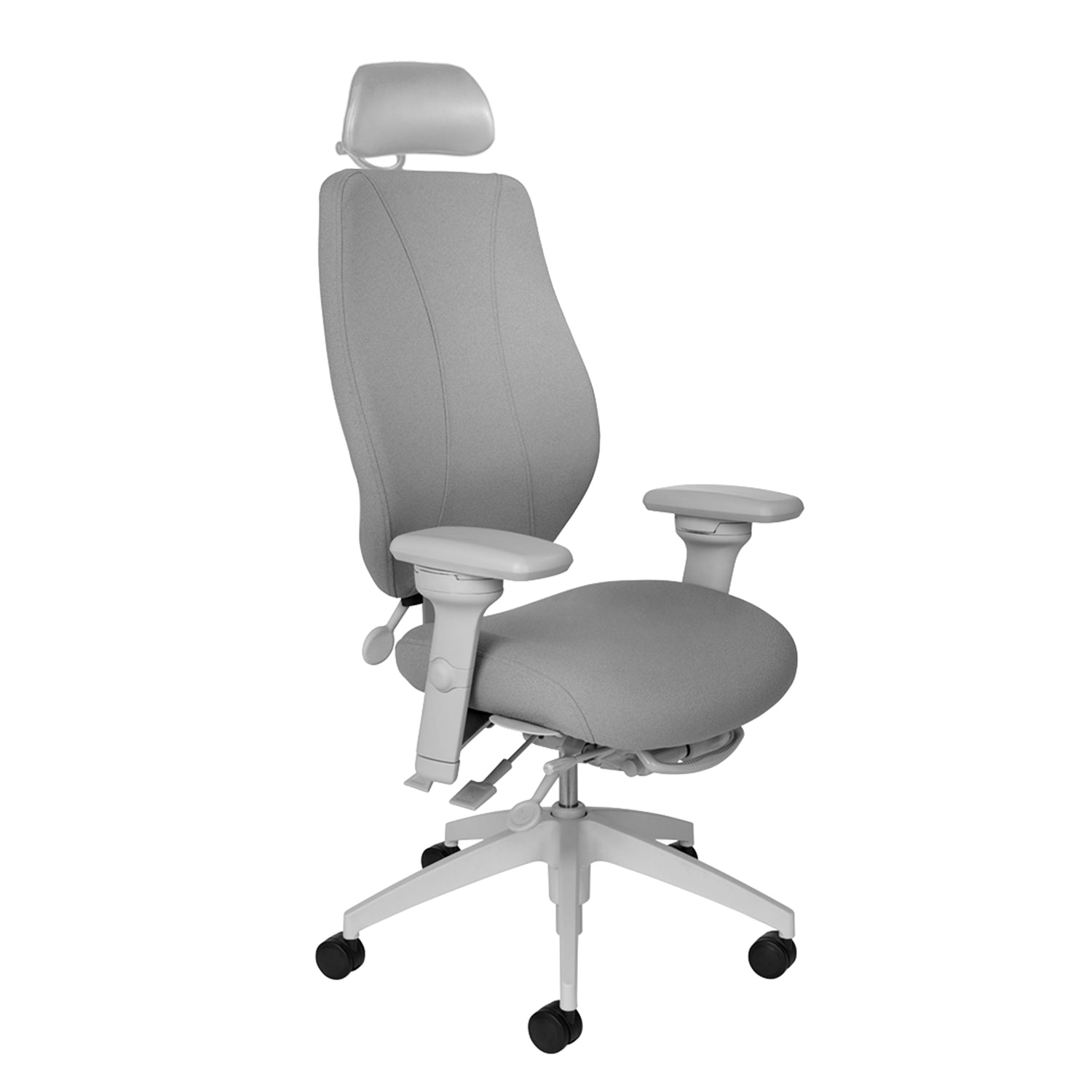 Chaise de bureau avec appui-tête - Bâti gris clair, tCentric Hybrid