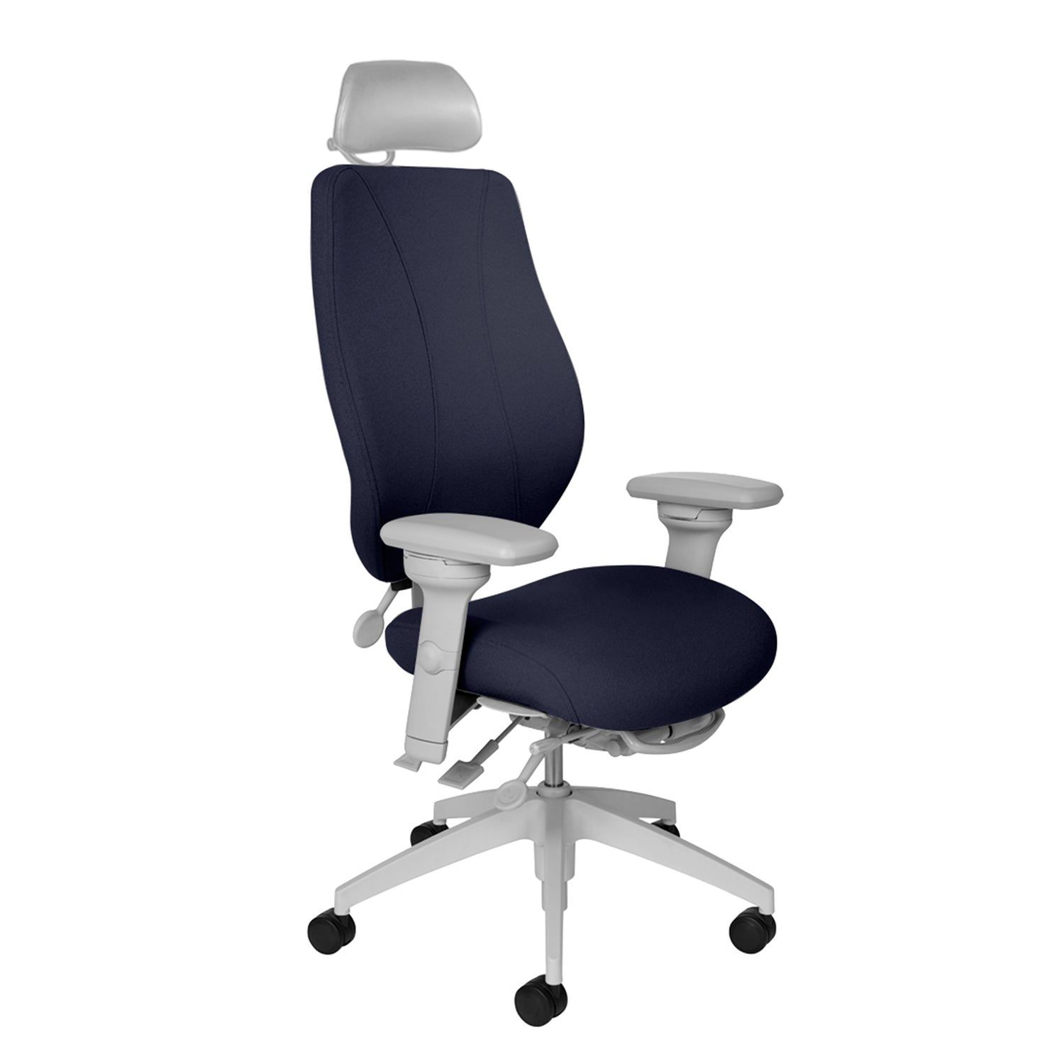 Chaise de bureau avec appui-tête - Bâti gris clair, tCentric Hybrid