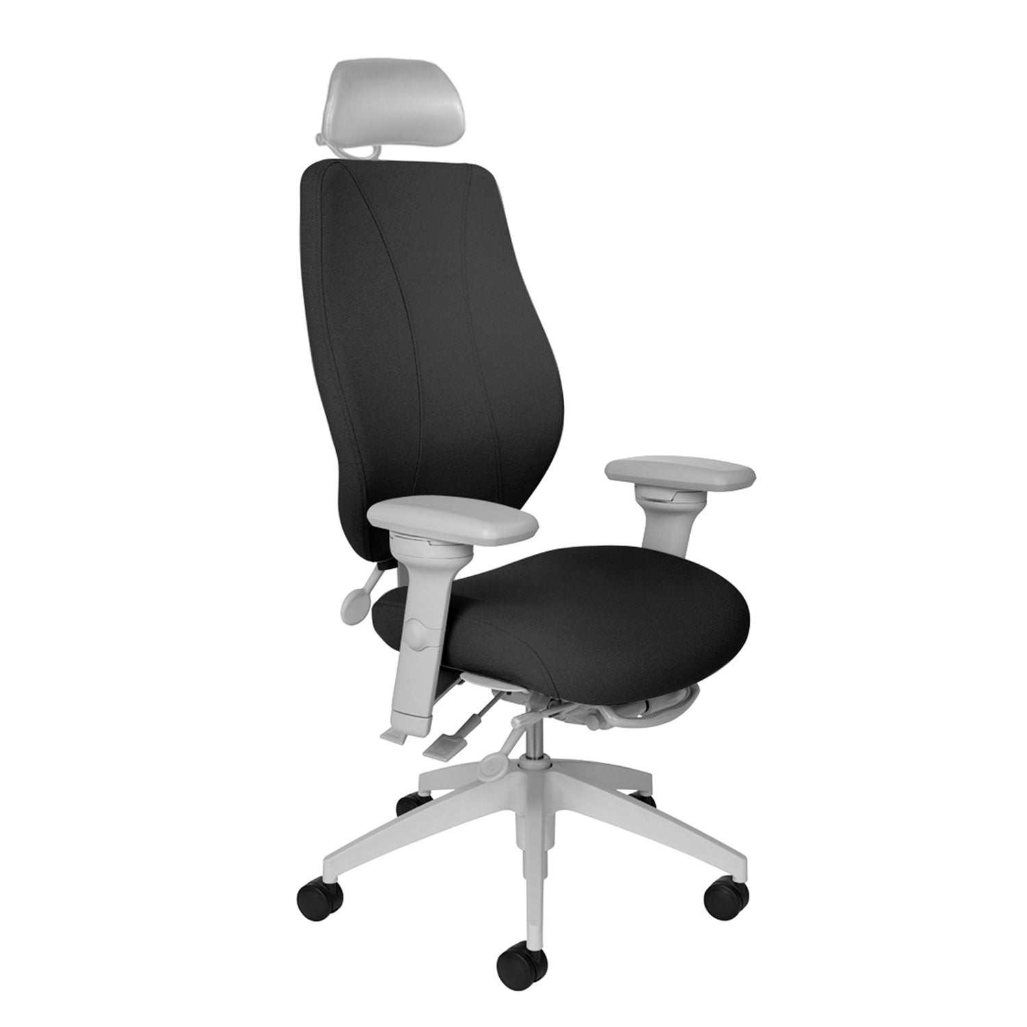 Chaise de bureau avec appui-tête - Bâti gris clair, tCentric Hybrid