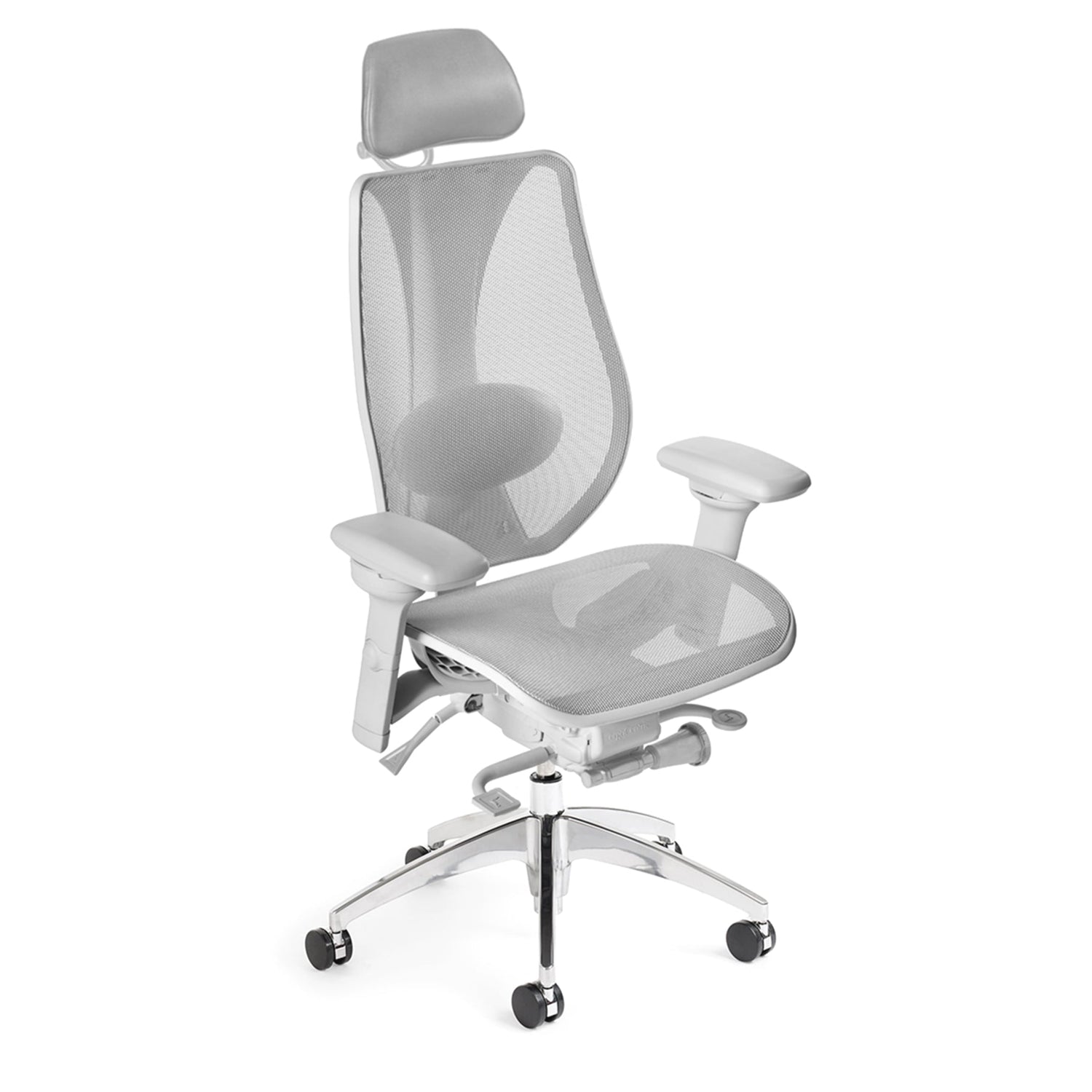 Chaise ergonomique tout maille avec appui-tête - Bâti gris clair, tCentric Hybrid Mesh